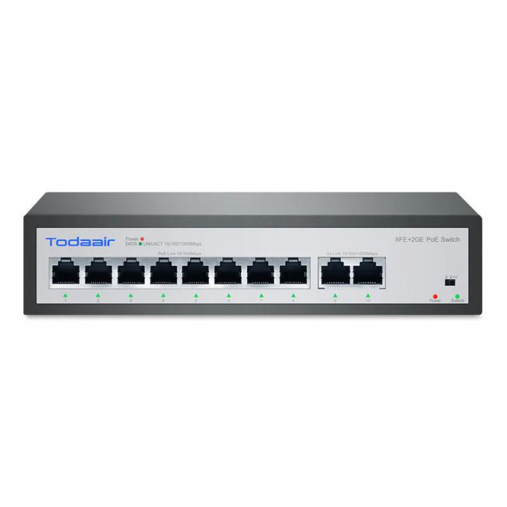 Switch POE02 c/ 8 Portas POE + 2 Gigabit Uplink